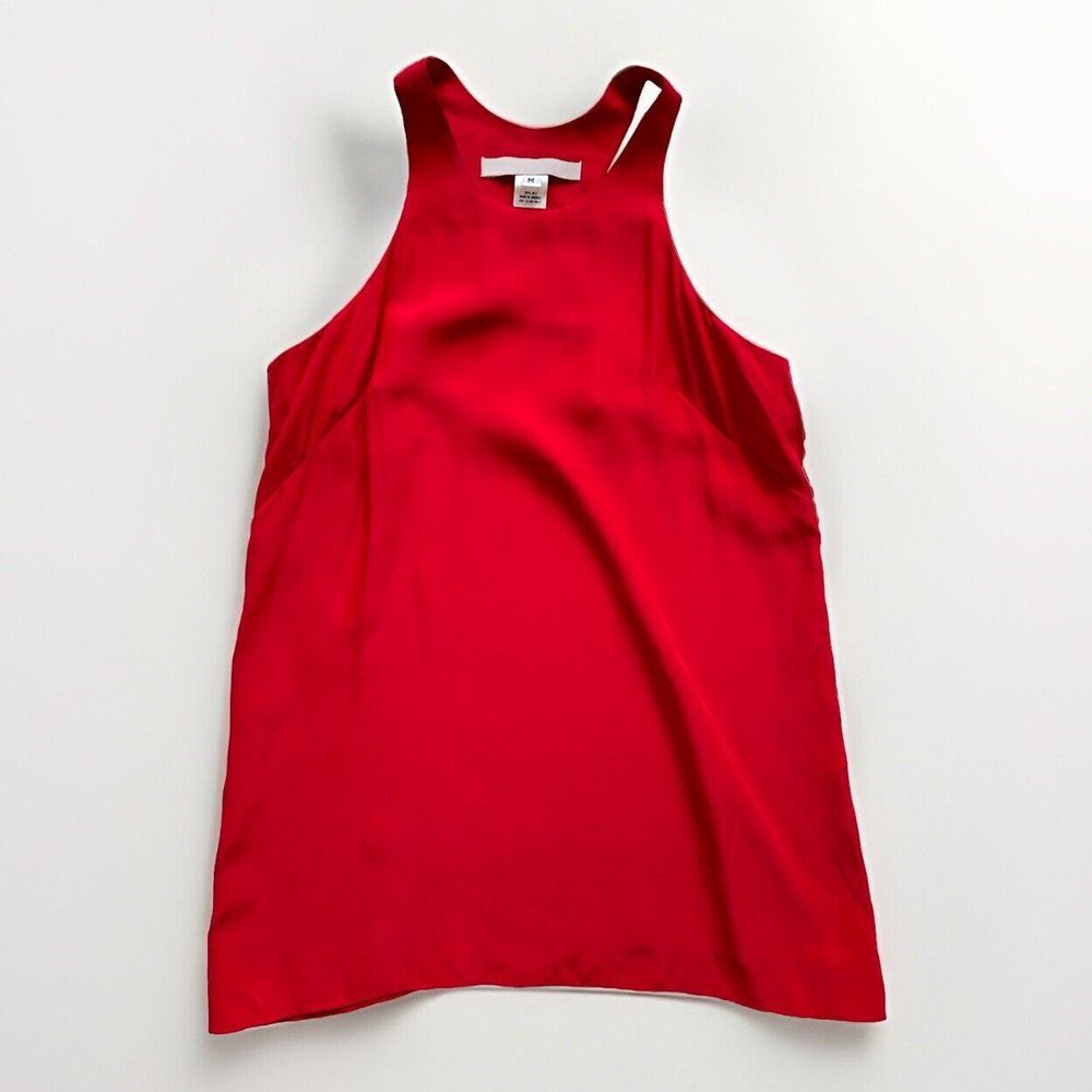 Amanda Uprichard 100% Silk Sleeveless Top Tank Size M Red Classic Luxury Minimal